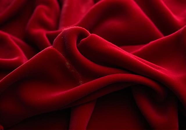 Deep crimson velvet dress with gold metallic accents